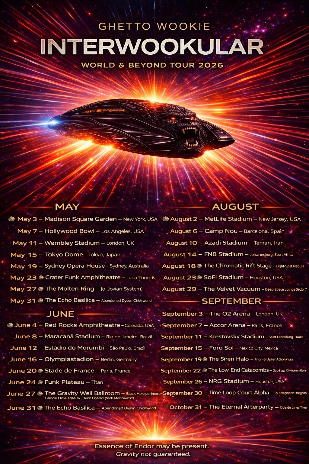 Ghetto Wookie 2026 Groove Invasion INTERWOOKULAR Live Tour poster